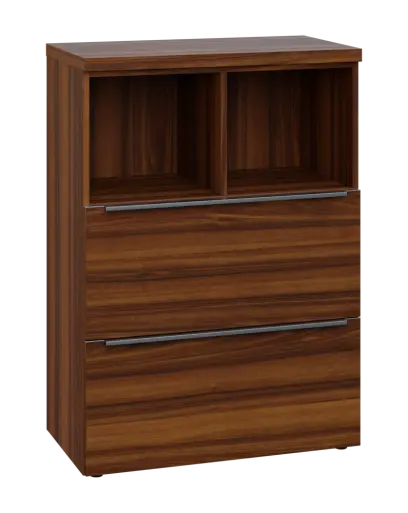 SIN 3 - 82ZN kancelářská skříň, 2-zásuvková/nika, 1120x800x400, ořech královský